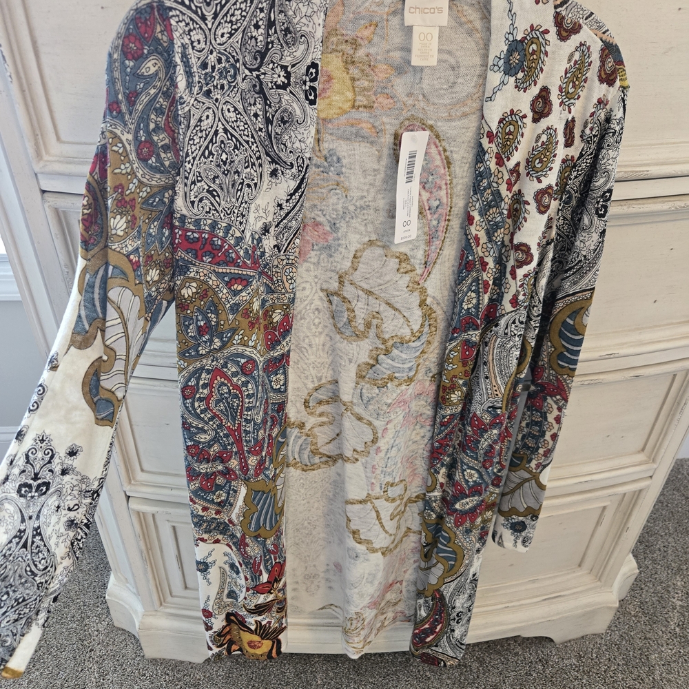 Chico's Multicolor Paisley Cardigan